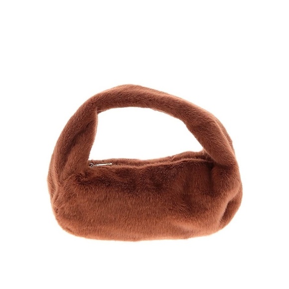 Aerie Mini Fur Bag In brown with gold zipper details NWT - Picture 11 of 11